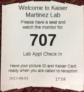 Example of Lab Appointment Ticket