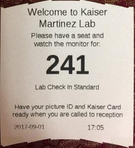 Example of a Walk-in ticket