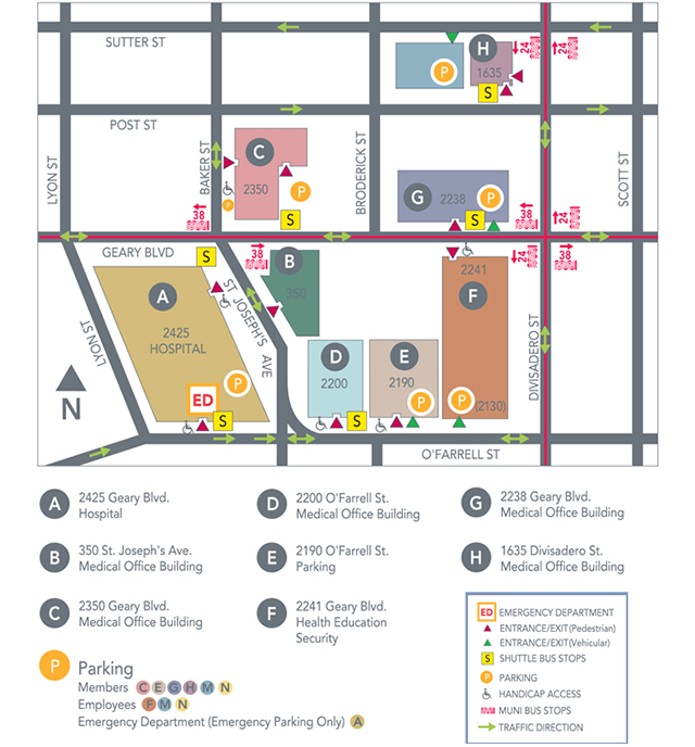 Geary Medical Office Building - Campus Map - Kaiser Permanente San ...