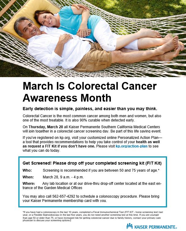 March is Colorectal Cancer Awareness Month - Health Services Los Angeles  County