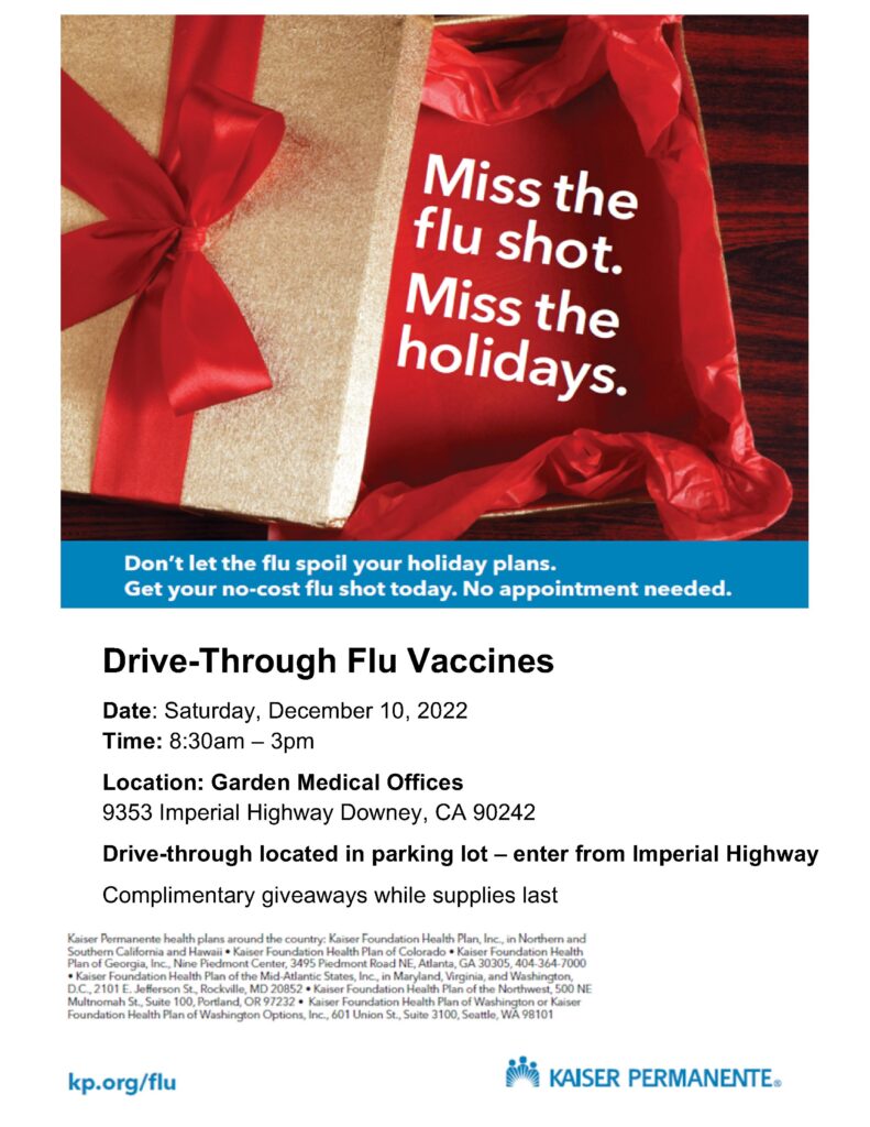 DriveThrough Flu Vaccines Downey