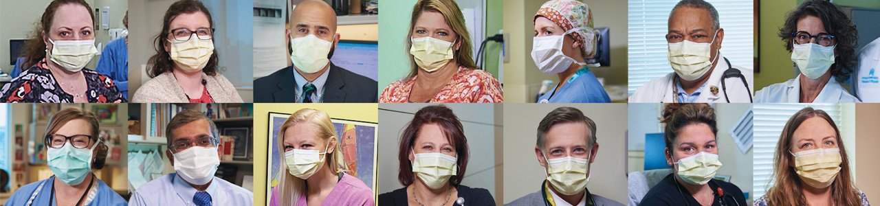 Group of health care providers in masks