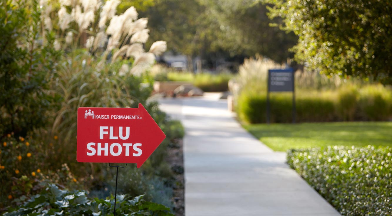 Sign for flu shots