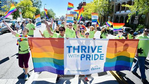 kaiser permanente marching at pride